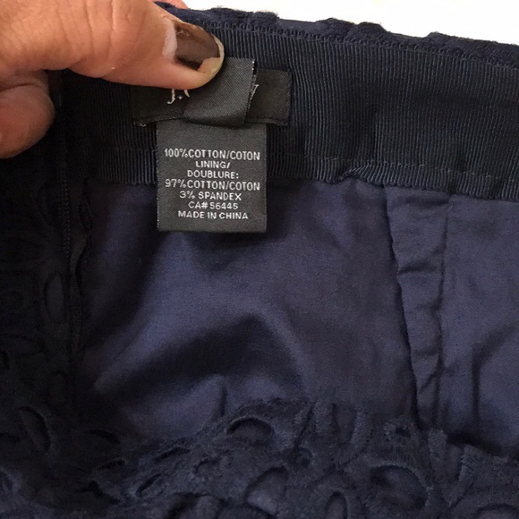 J.Crew Navy Blue Eyelet Skirt - Picture 5 of 5